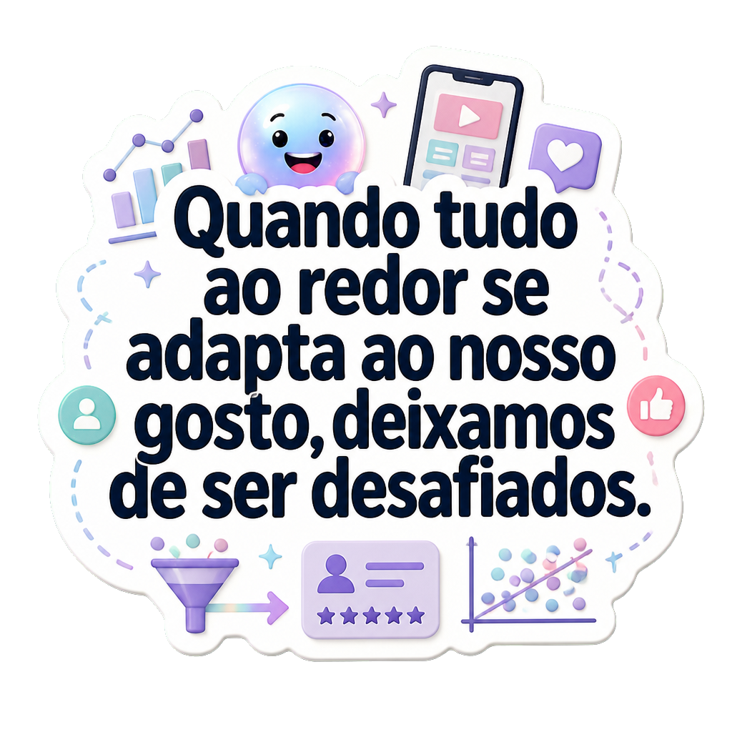 Quando tudo ao redor se adapta ao nosso gosto, deixamos de ser desafiados.