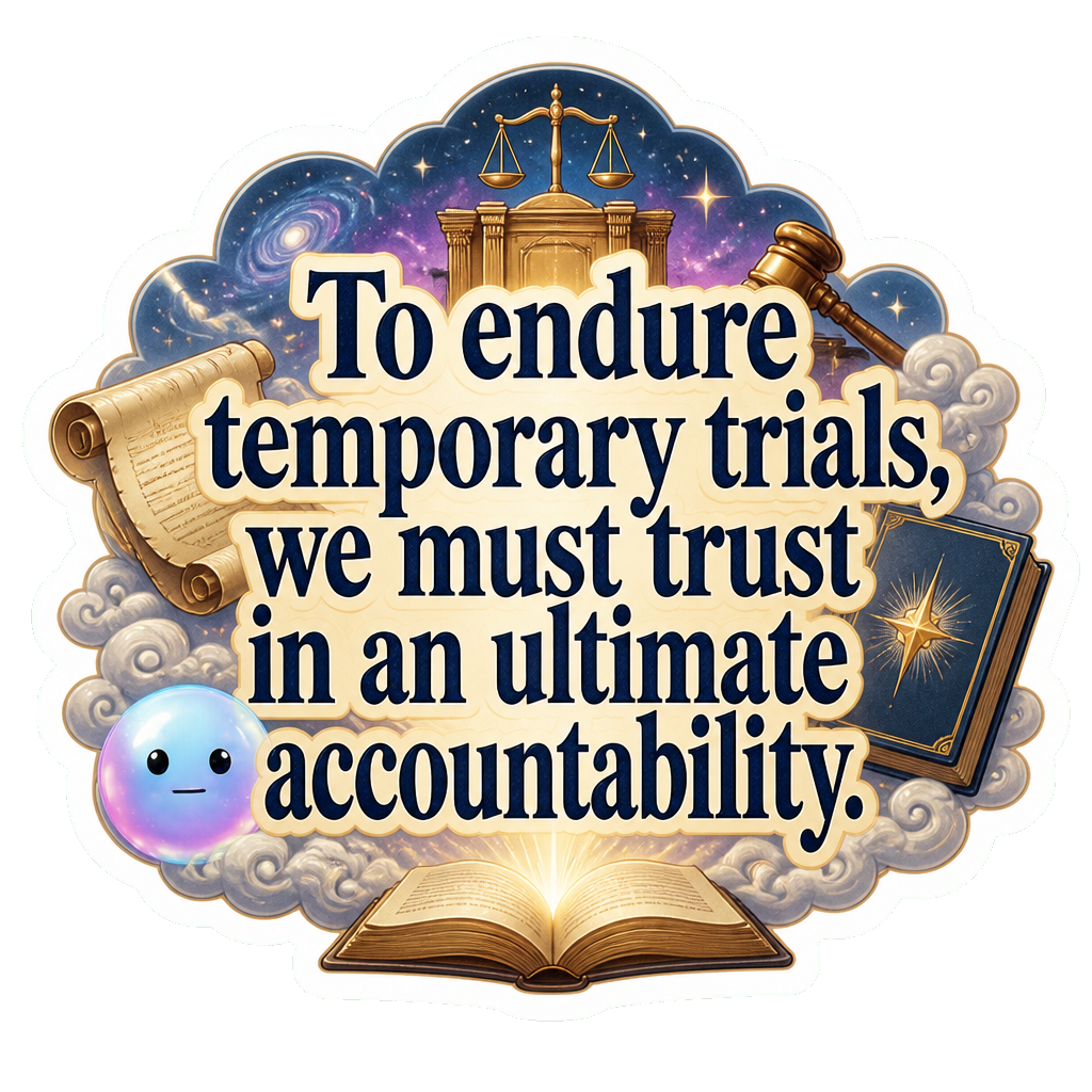 To endure temporary trials, we must trust in an ultimate accountability.