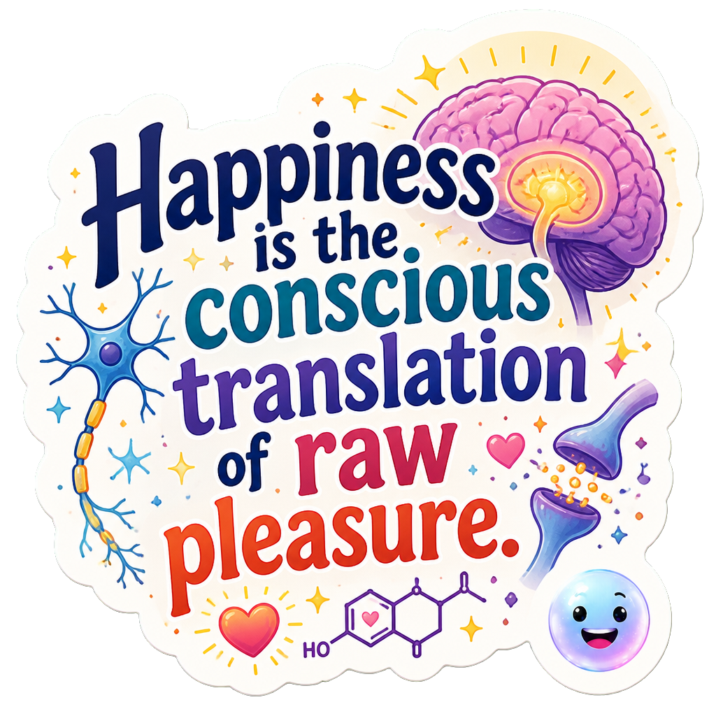 Happiness is the conscious translation of raw pleasure.