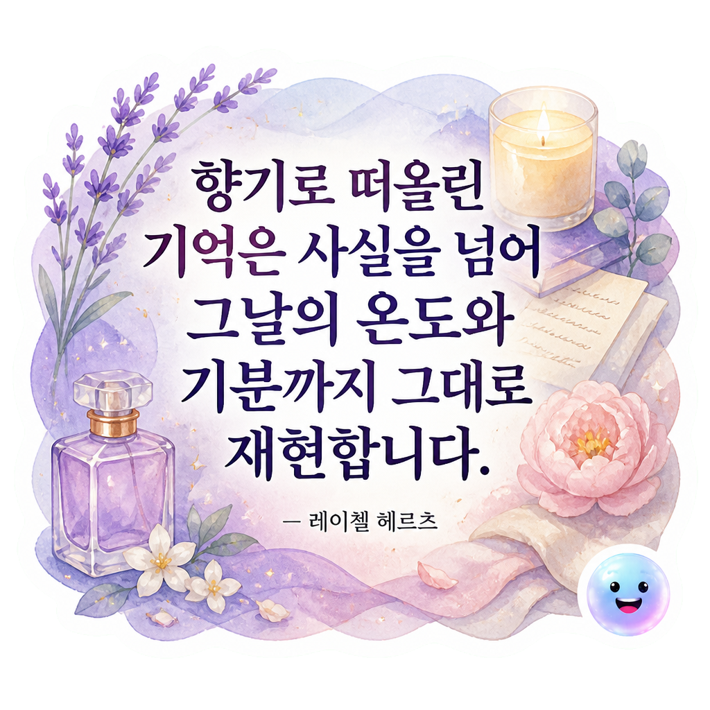 향기로 떠올린 기억은 사실을 넘어 그날의 온도와 기분까지 그대로 재현합니다.