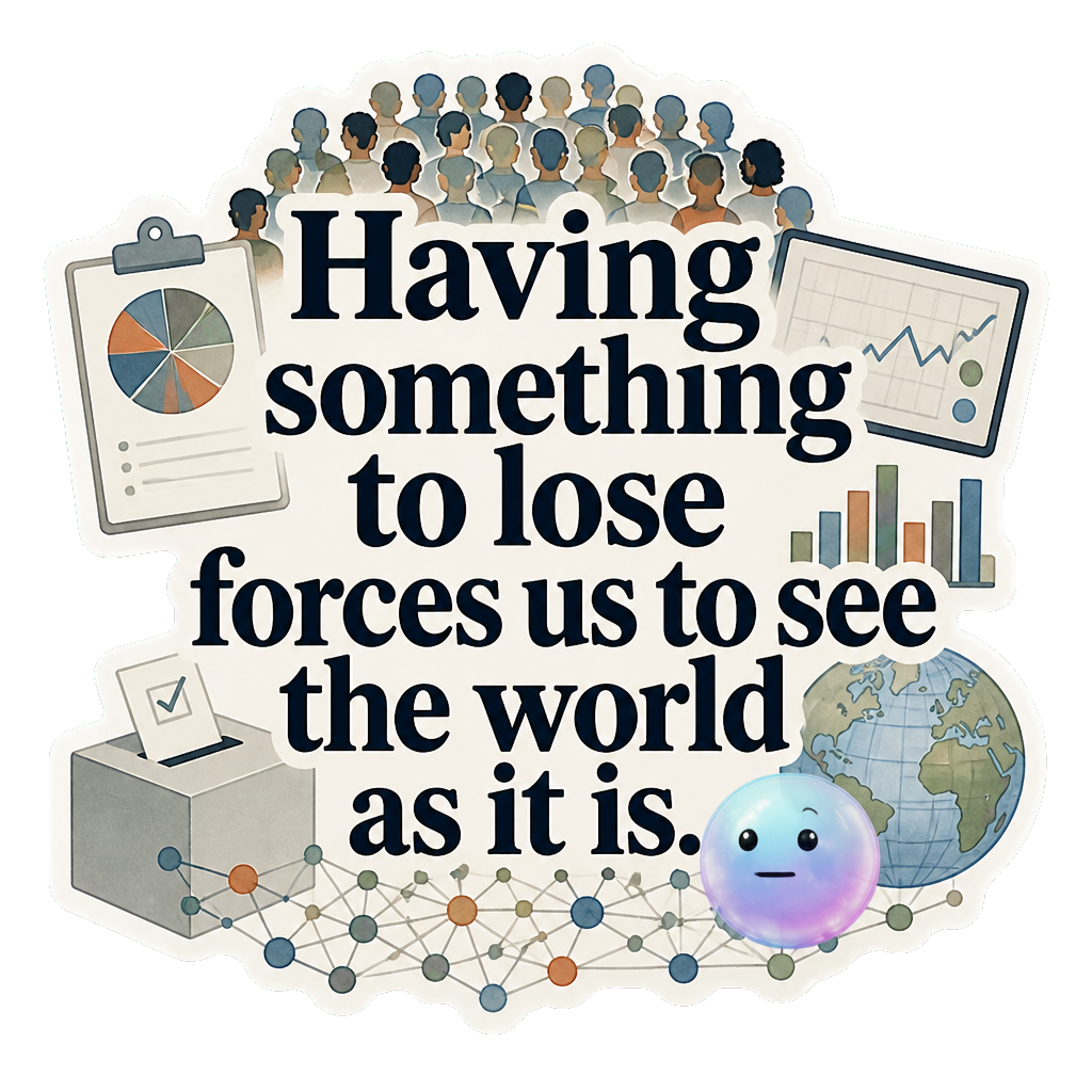 Having something to lose forces us to see the world as it is.