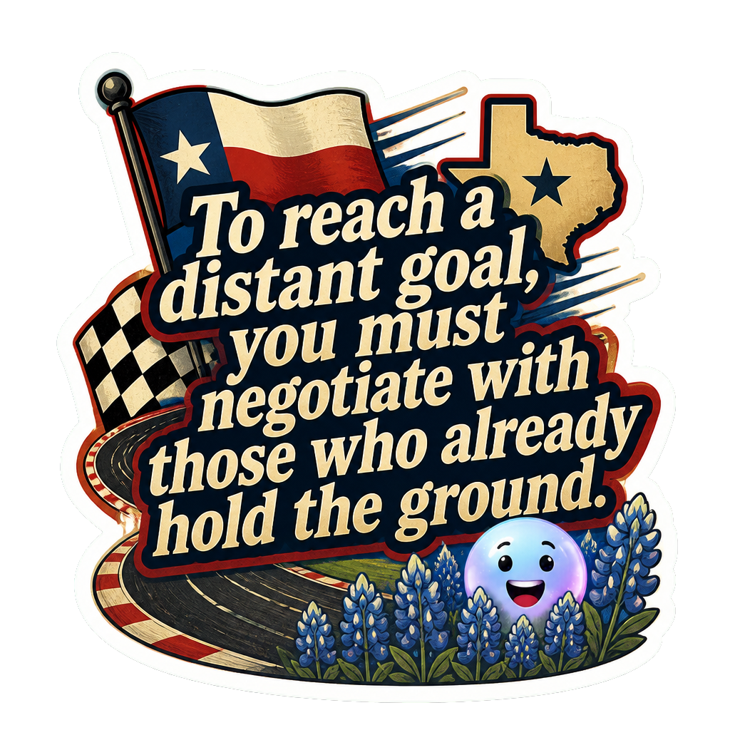 To reach a distant goal, you must negotiate with those who already hold the ground.