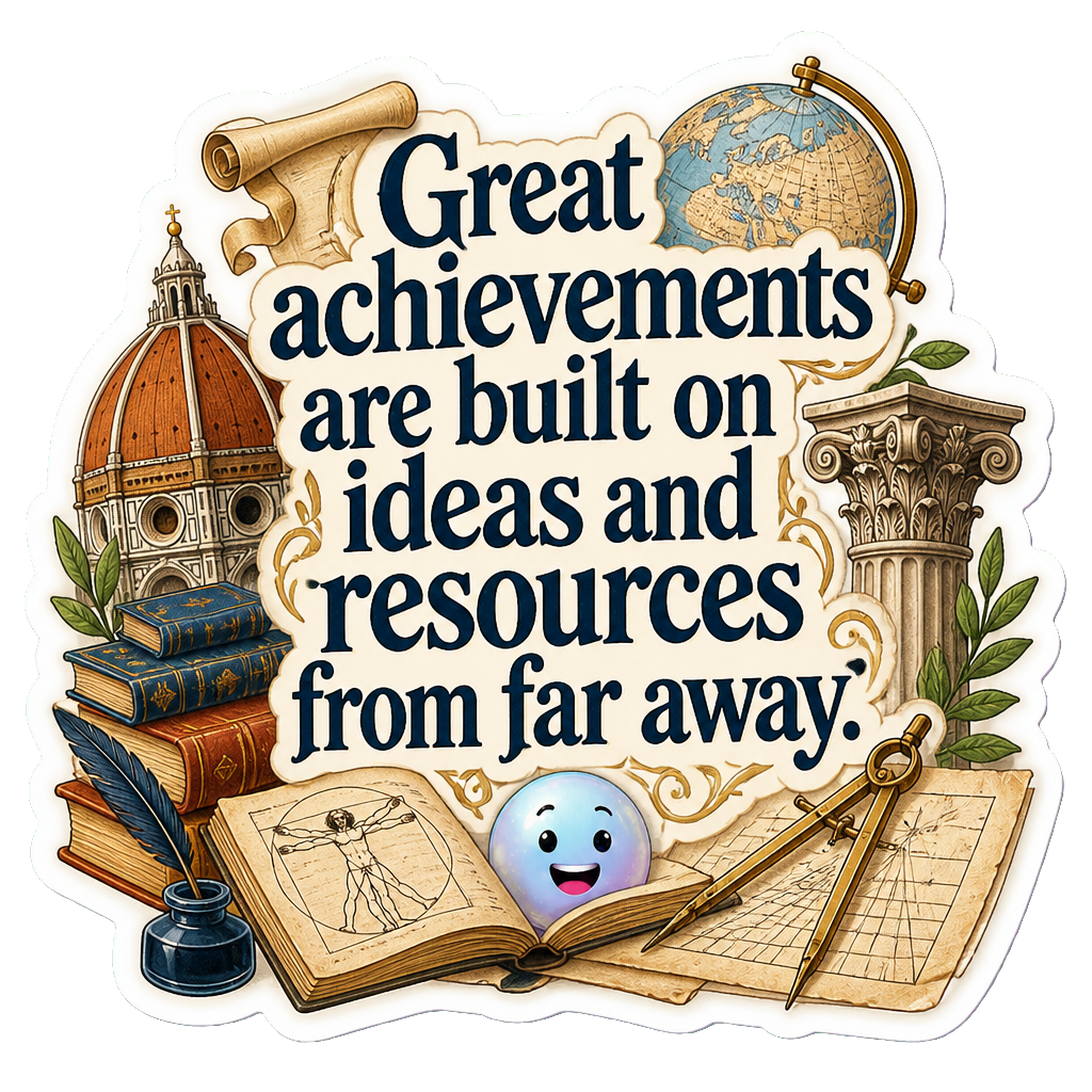 Great achievements are built on ideas and resources from far away.