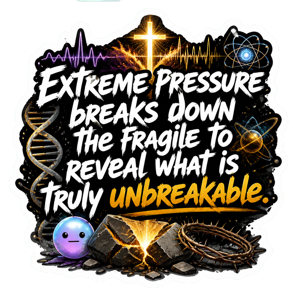 Extreme pressure breaks down the fragile to reveal what is truly unbreakable.