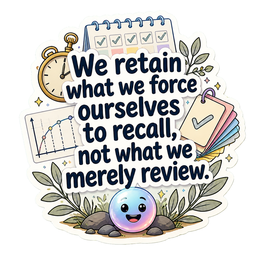 We retain what we force ourselves to recall, not what we merely review.
