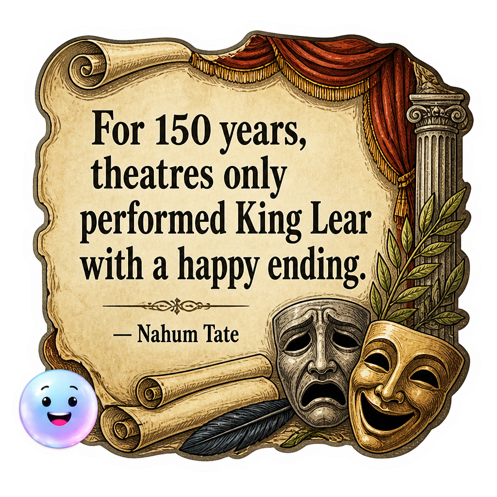 For 150 years, theatres only performed King Lear with a happy ending.