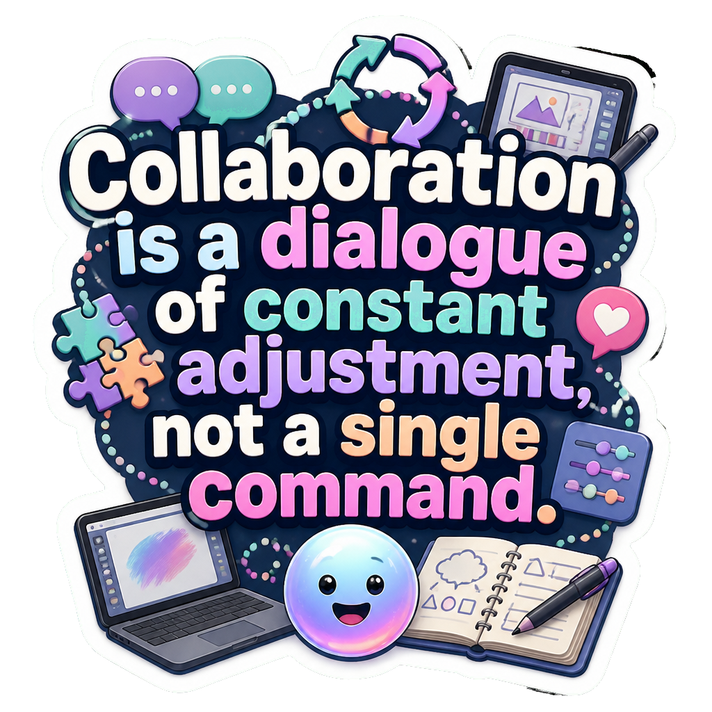 Collaboration is a dialogue of constant adjustment, not a single command.