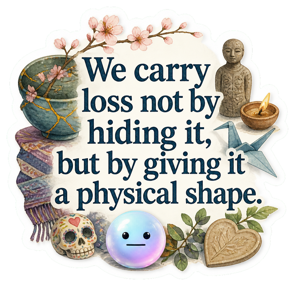 We carry loss not by hiding it, but by giving it a physical shape.