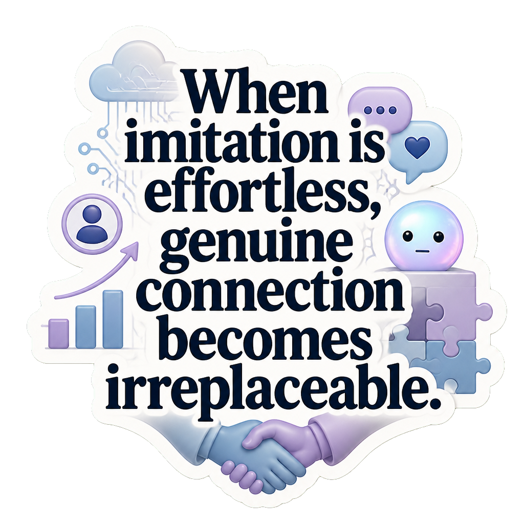 When imitation is effortless, genuine connection becomes irreplaceable.