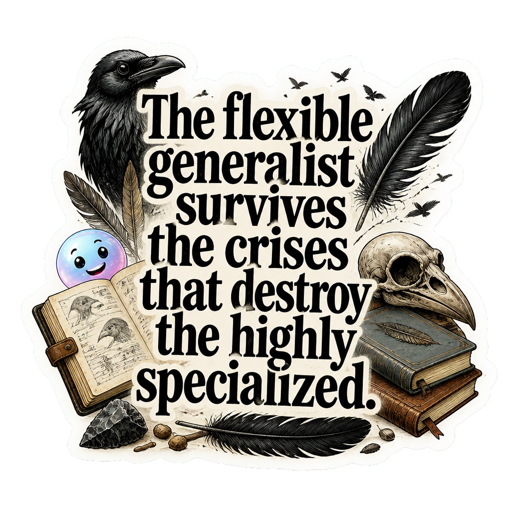 The flexible generalist survives the crises that destroy the highly specialized.