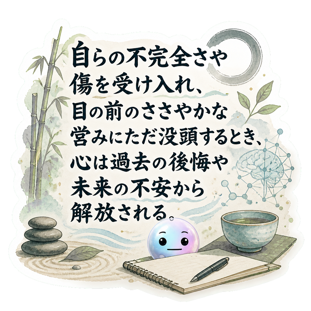 自らの不完全さや傷を受け入れ、目の前のささやかな営みにただ没頭するとき、心は過去の後悔や未来の不安から解放される。