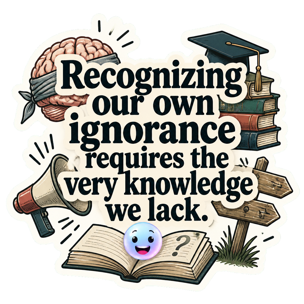 Recognizing our own ignorance requires the very knowledge we lack.