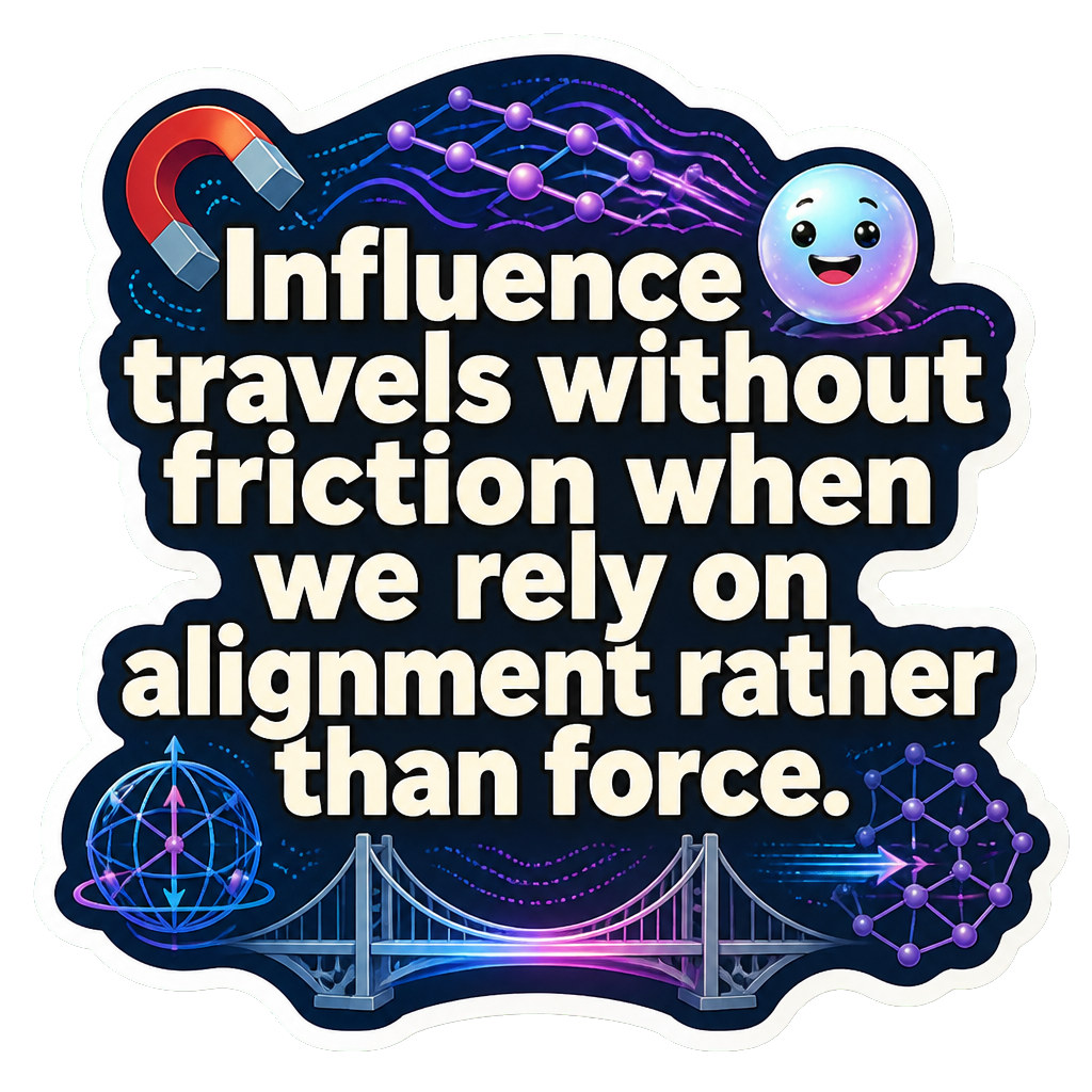 Influence travels without friction when we rely on alignment rather than force.