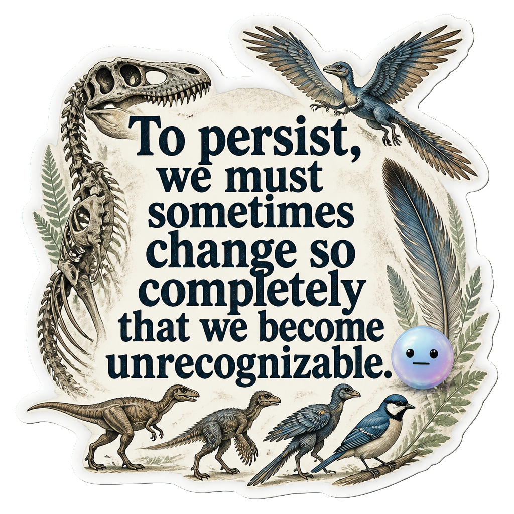 To persist, we must sometimes change so completely that we become unrecognizable.