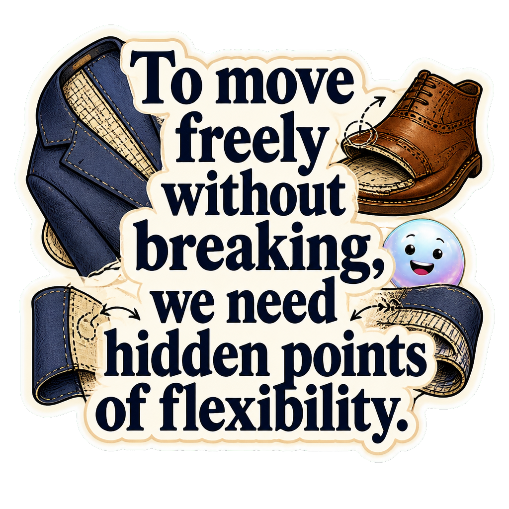 To move freely without breaking, we need hidden points of flexibility.