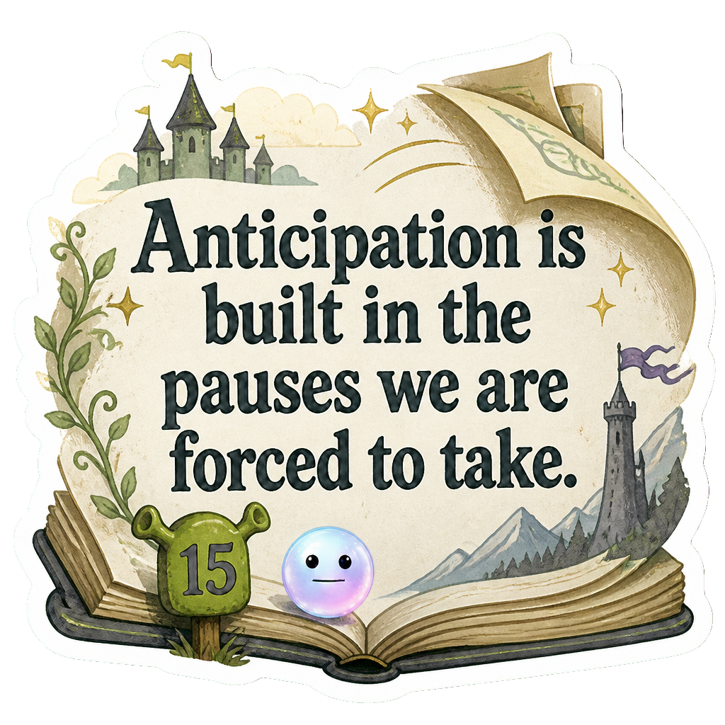 Anticipation is built in the pauses we are forced to take.