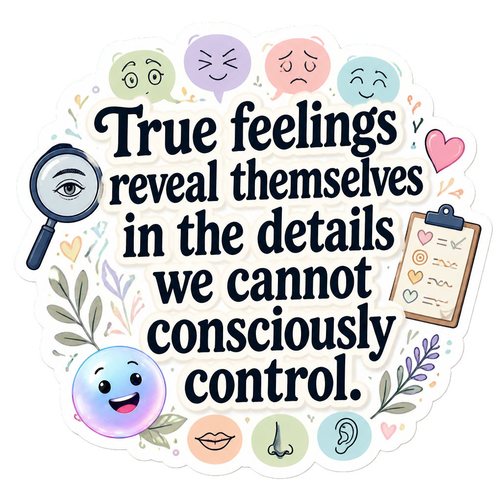 True feelings reveal themselves in the details we cannot consciously control.