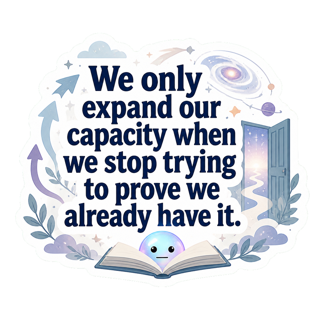 We only expand our capacity when we stop trying to prove we already have it.
