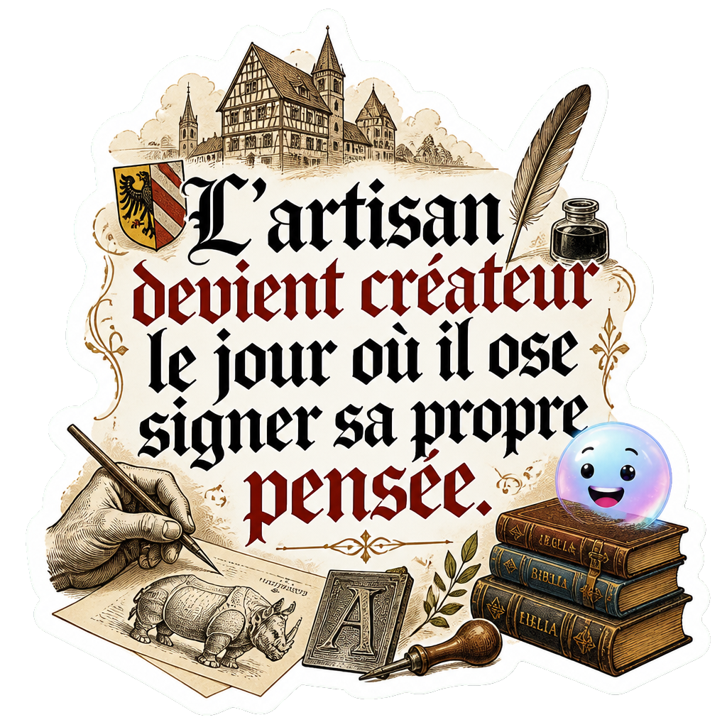 L'artisan devient créateur le jour où il ose signer sa propre pensée.
