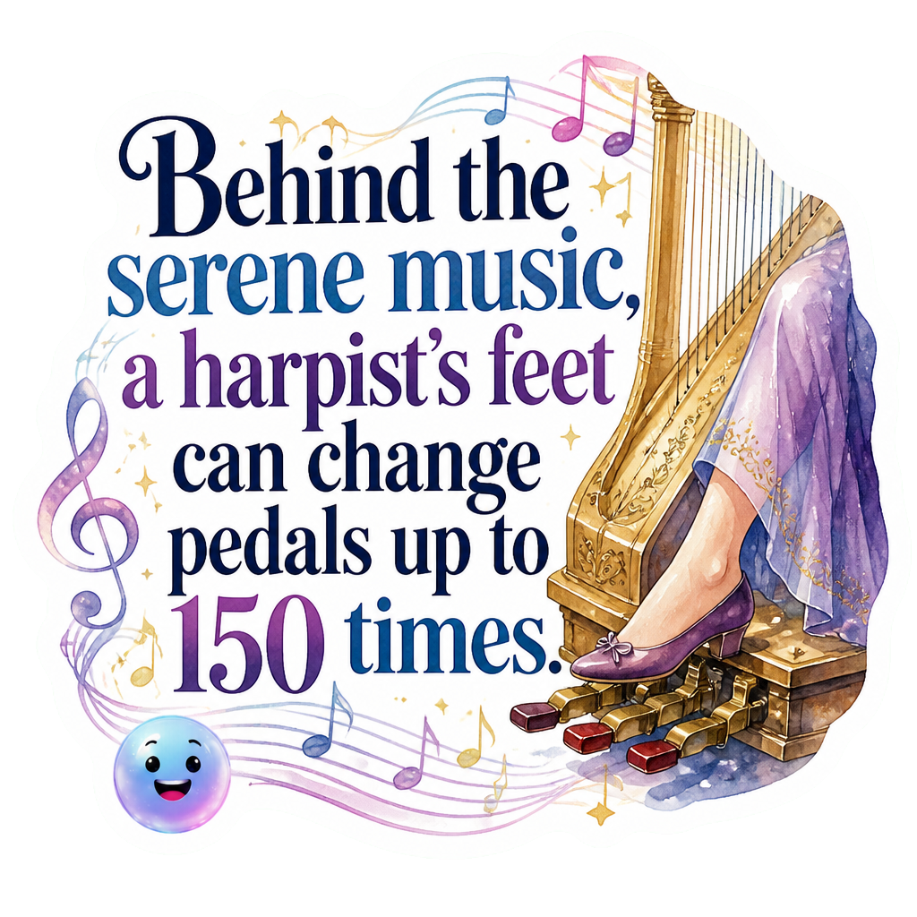 Behind the serene music, a harpist’s feet can change pedals up to 150 times.