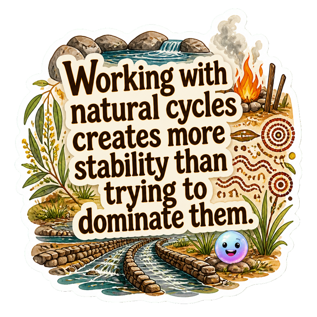 Working with natural cycles creates more stability than trying to dominate them.