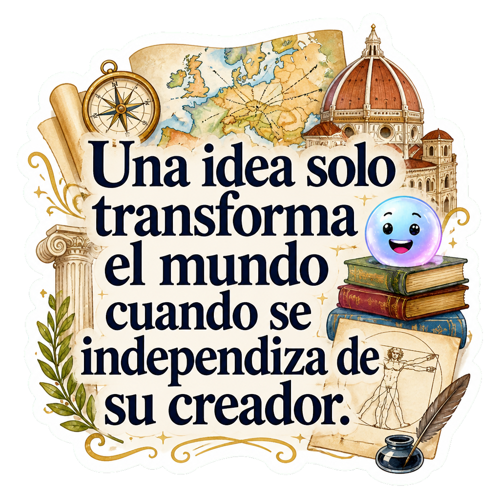 Una idea solo transforma el mundo cuando se independiza de su creador.