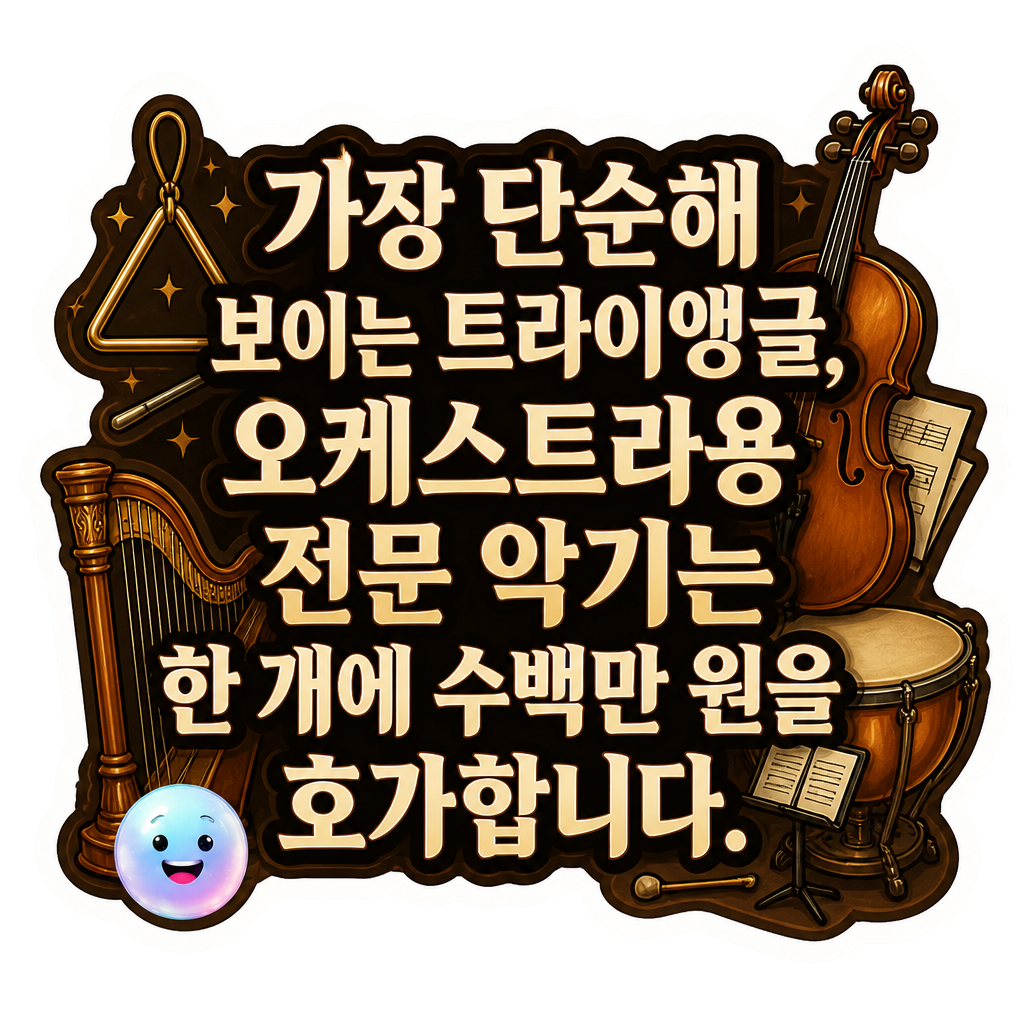 가장 단순해 보이는 트라이앵글, 오케스트라용 전문 악기는 한 개에 수백만 원을 호가합니다.