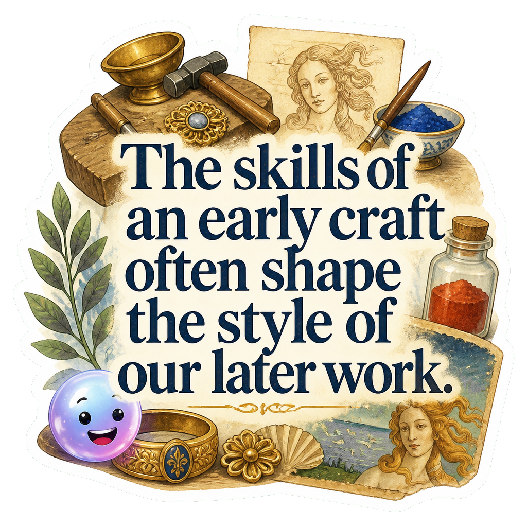 The skills of an early craft often shape the style of our later work.
