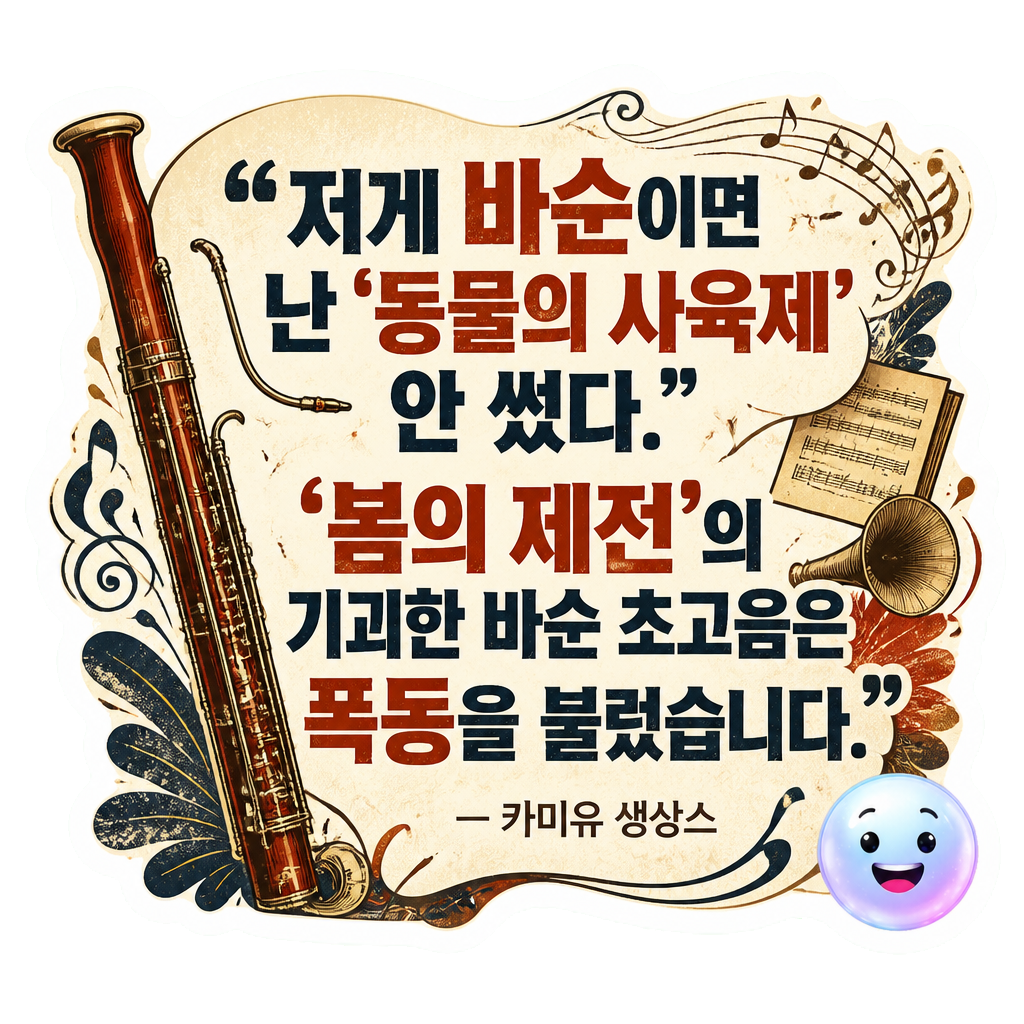 “저게 바순이면 난 '동물의 사육제' 안 썼다.” '봄의 제전'의 기괴한 바순 초고음은 폭동을 불렀습니다.