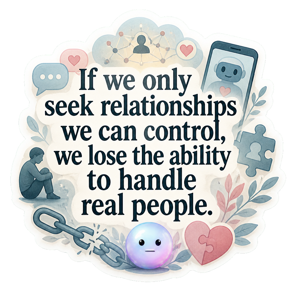 If we only seek relationships we can control, we lose the ability to handle real people.