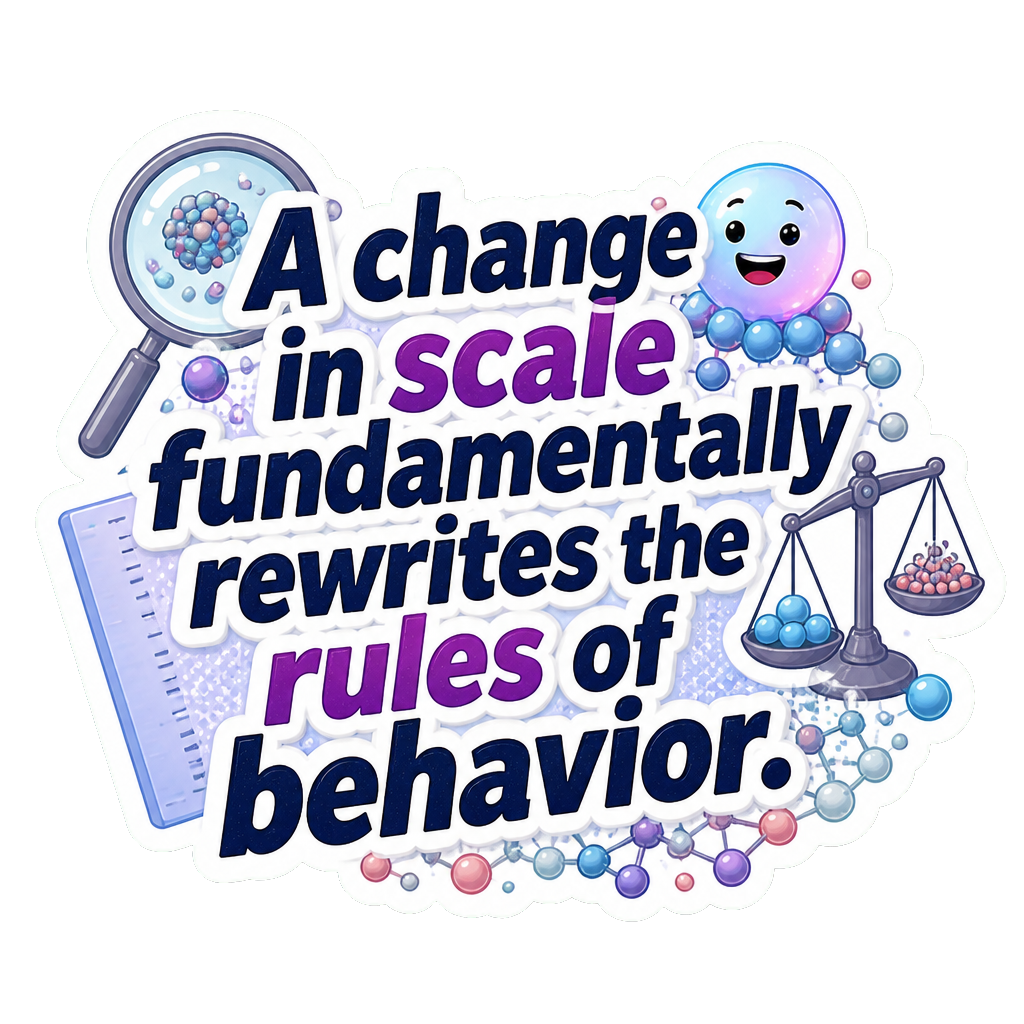 A change in scale fundamentally rewrites the rules of behavior.