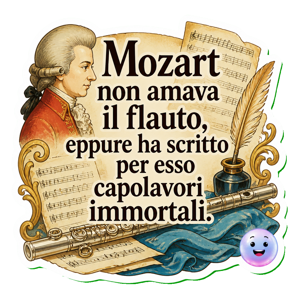 Mozart non amava il flauto, eppure ha scritto per esso capolavori immortali.
