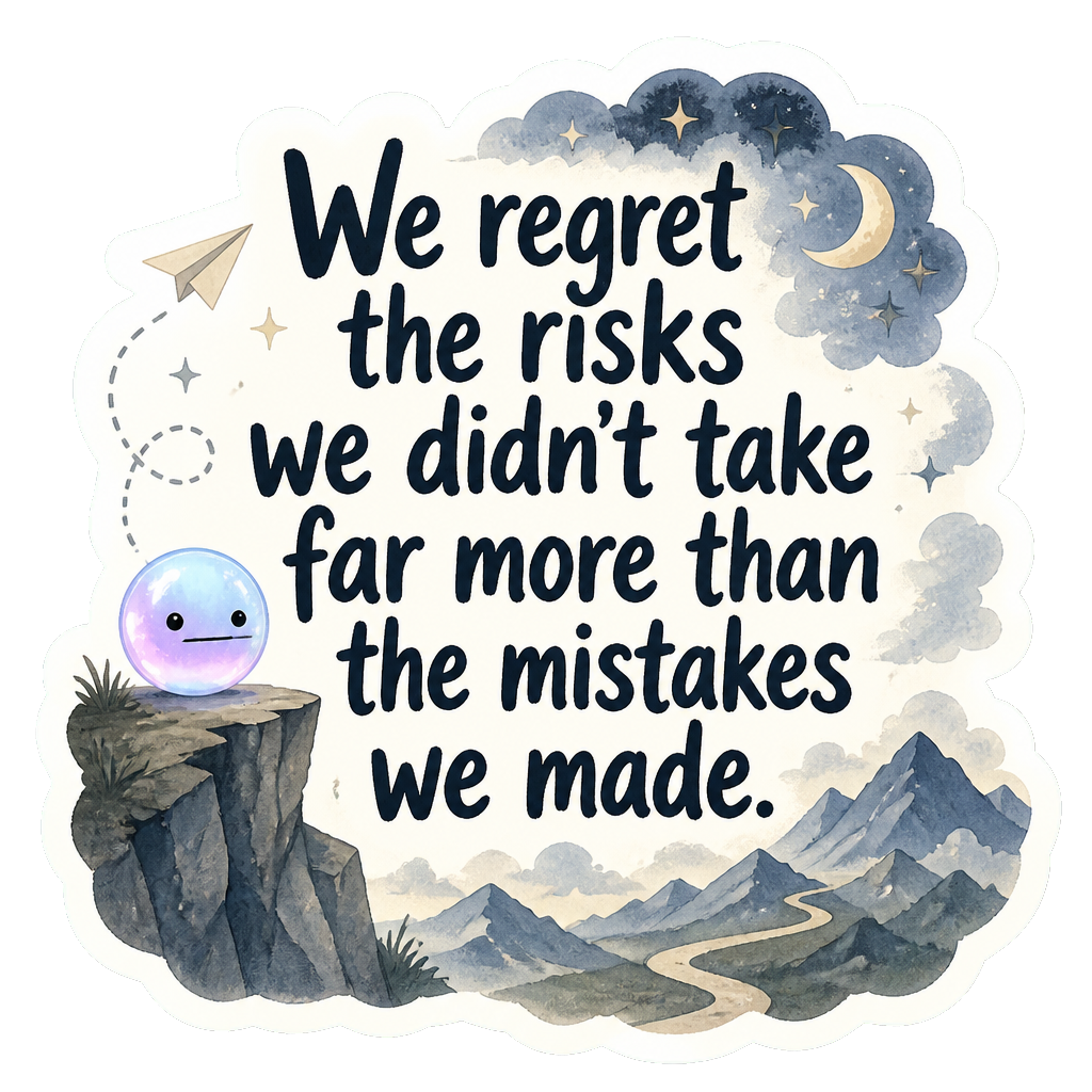 We regret the risks we didn't take far more than the mistakes we made.