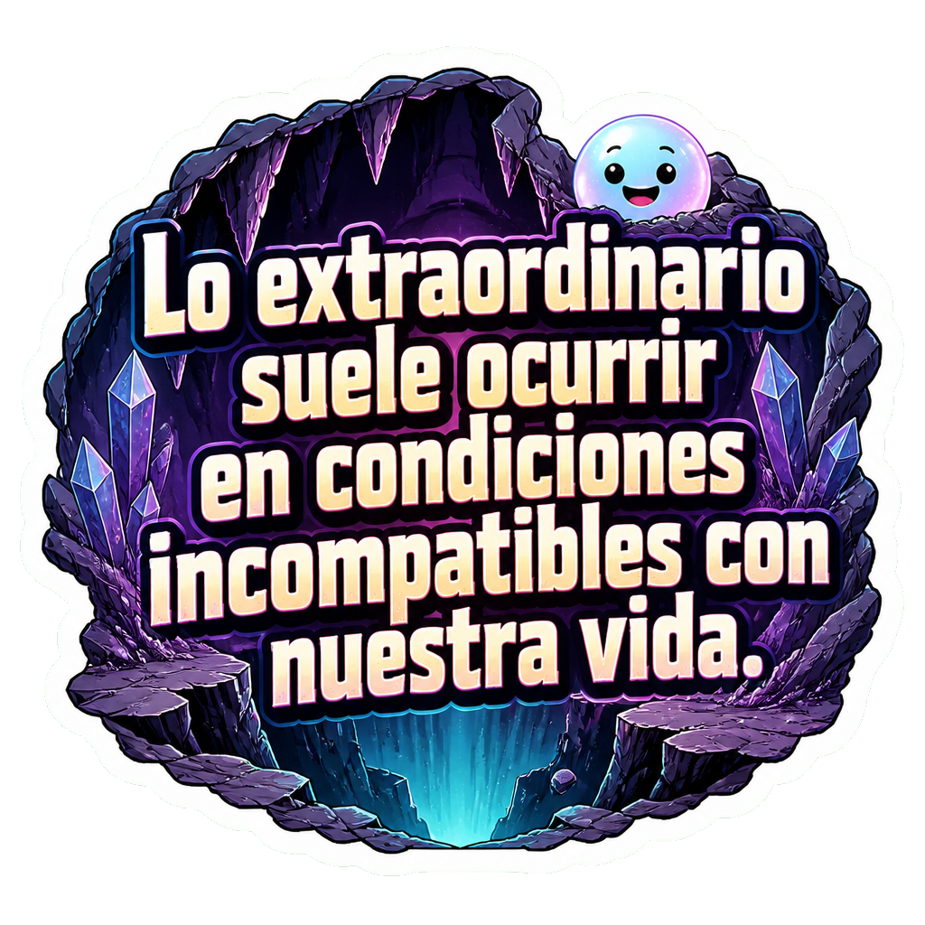 Lo extraordinario suele ocurrir en condiciones incompatibles con nuestra vida.