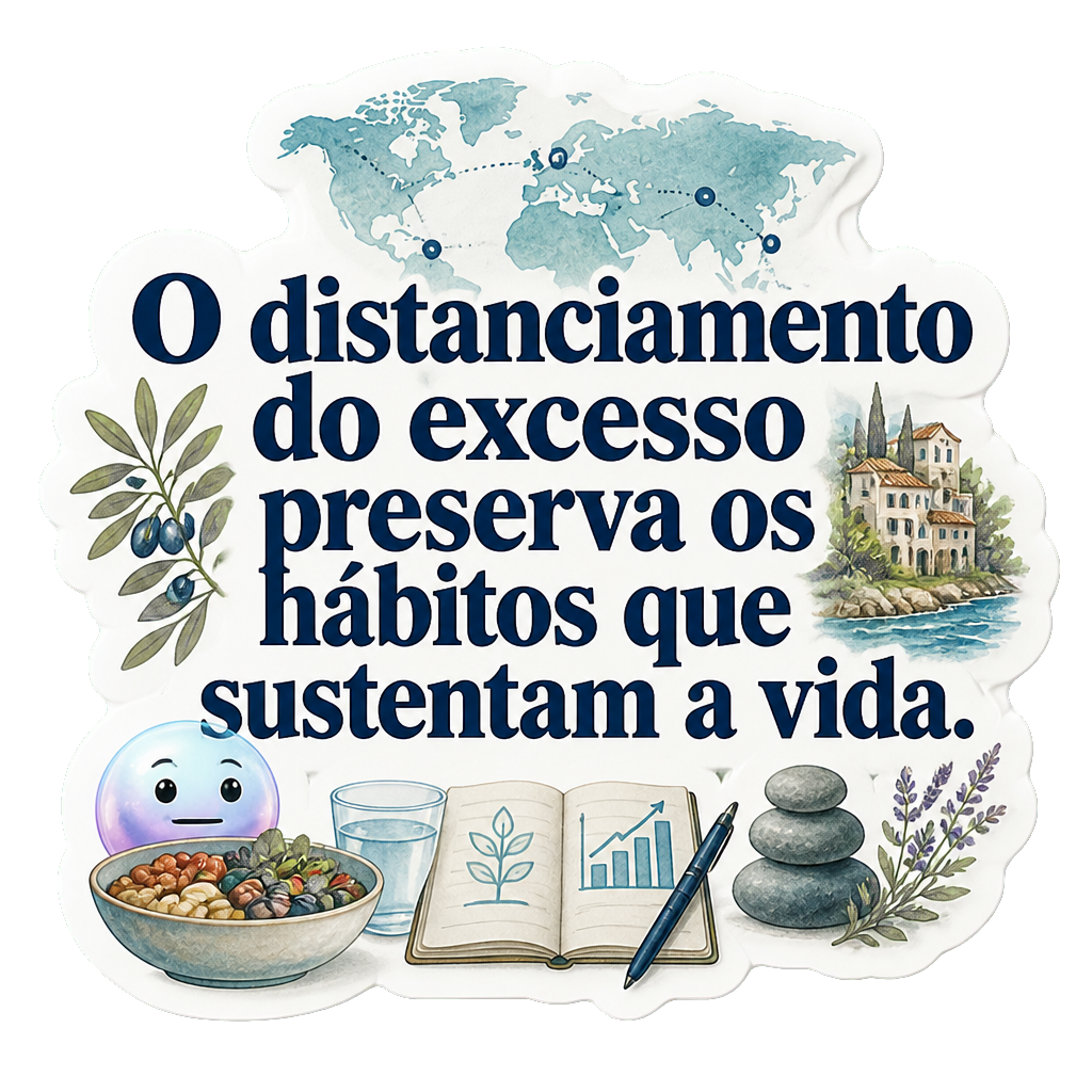 O distanciamento do excesso preserva os hábitos que sustentam a vida.