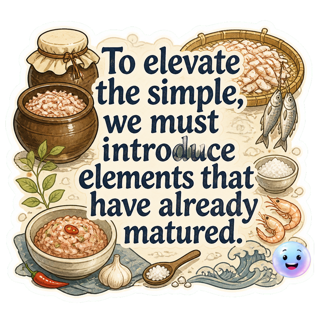 To elevate the simple, we must introduce elements that have already matured.