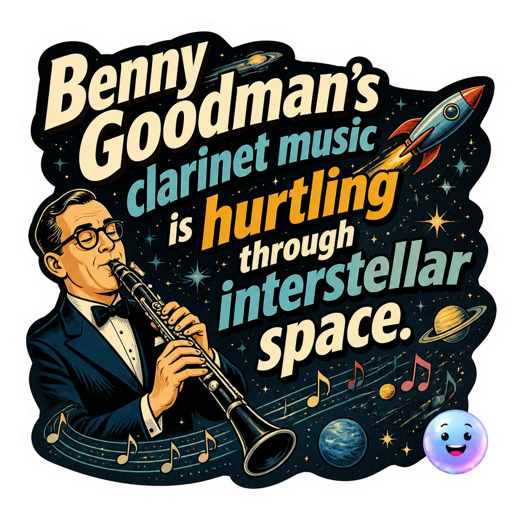 Benny Goodman's clarinet music is hurtling through interstellar space.