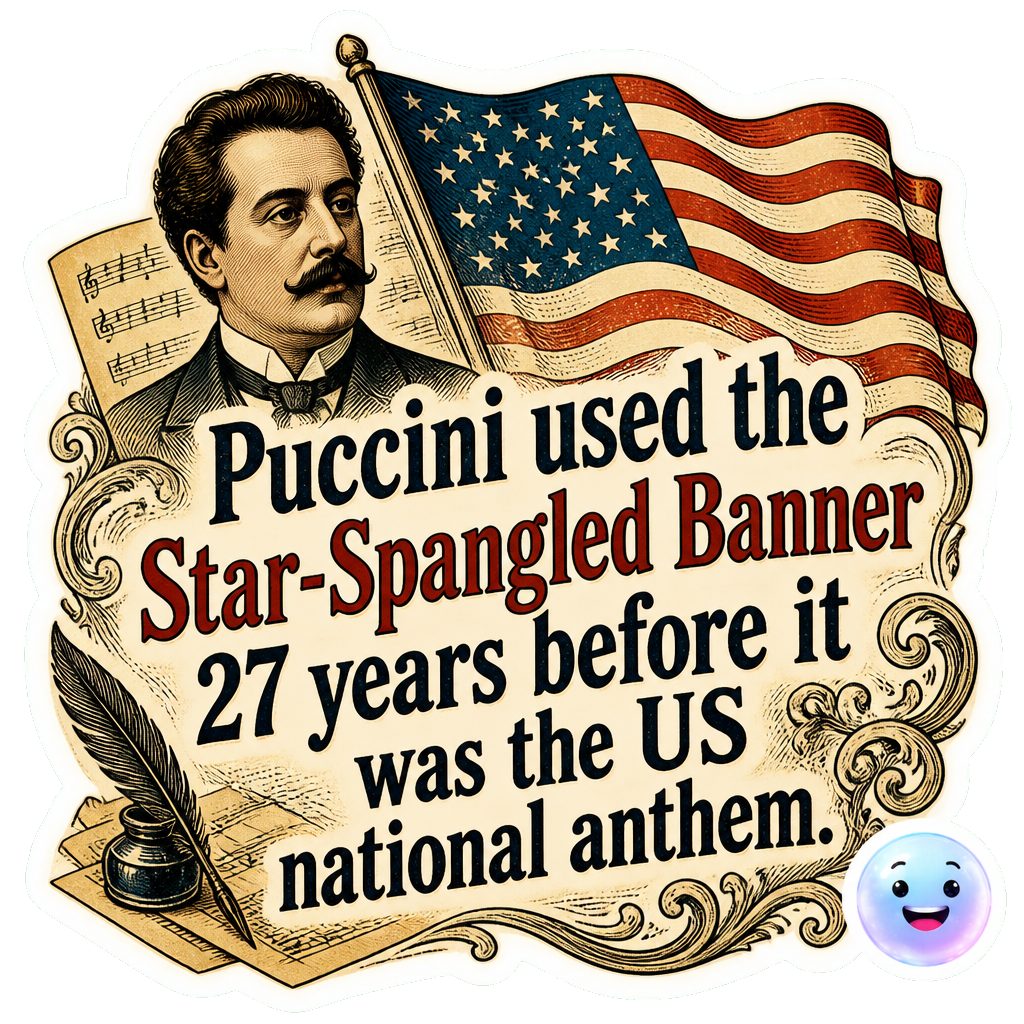 Puccini used the Star-Spangled Banner 27 years before it was the US national anthem.