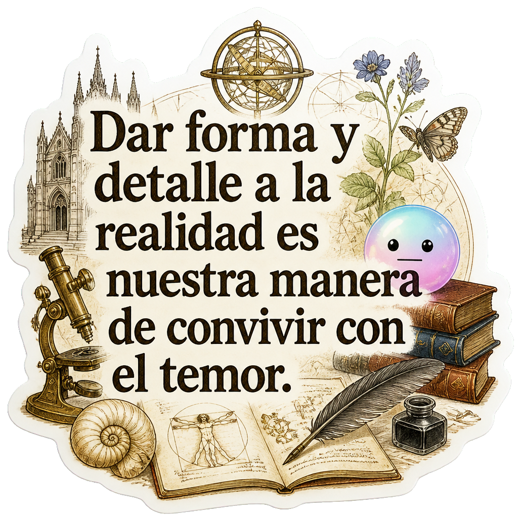Dar forma y detalle a la realidad es nuestra manera de convivir con el temor.
