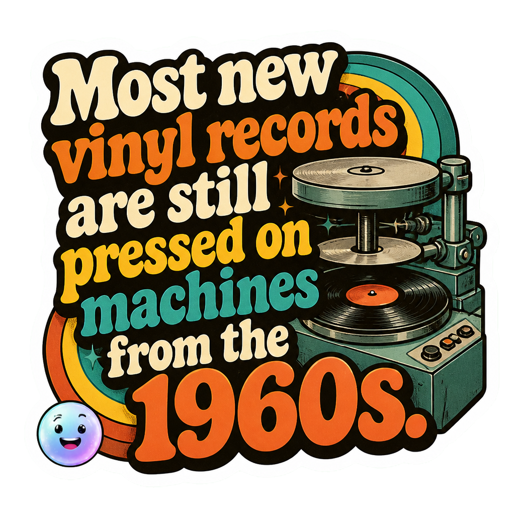 Most new vinyl records are still pressed on machines from the 1960s.