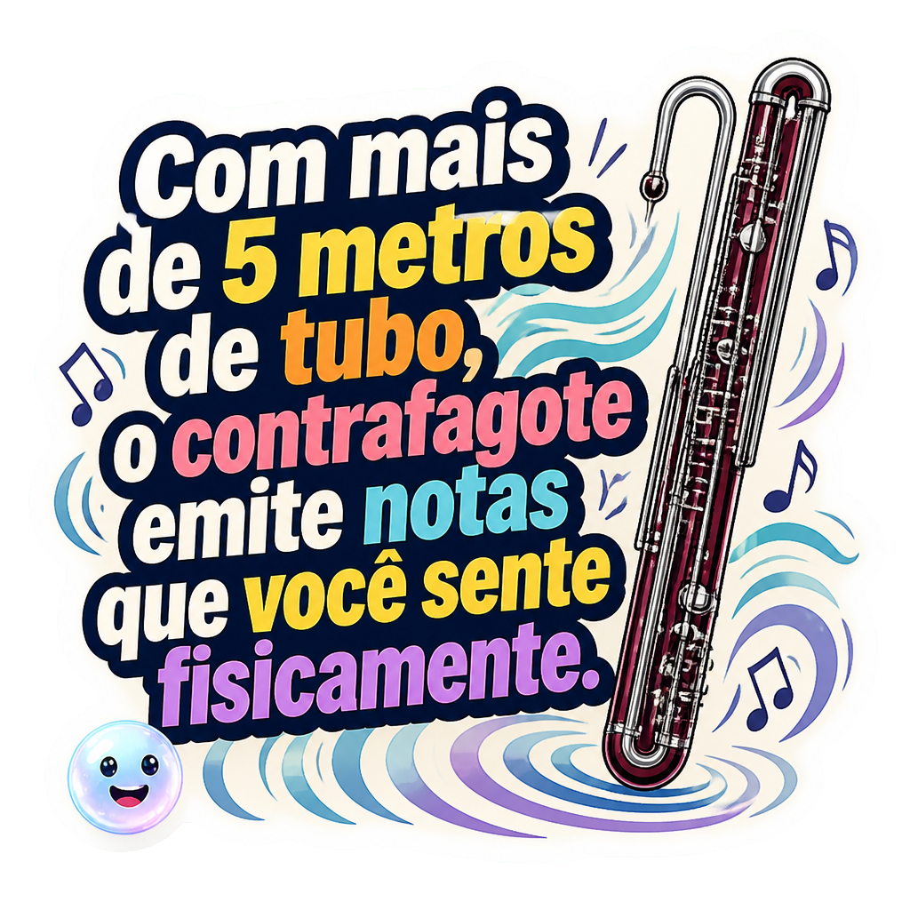 Com mais de 5 metros de tubo, o contrafagote emite notas que você sente fisicamente.