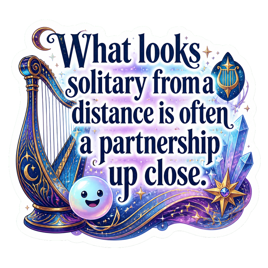 What looks solitary from a distance is often a partnership up close.