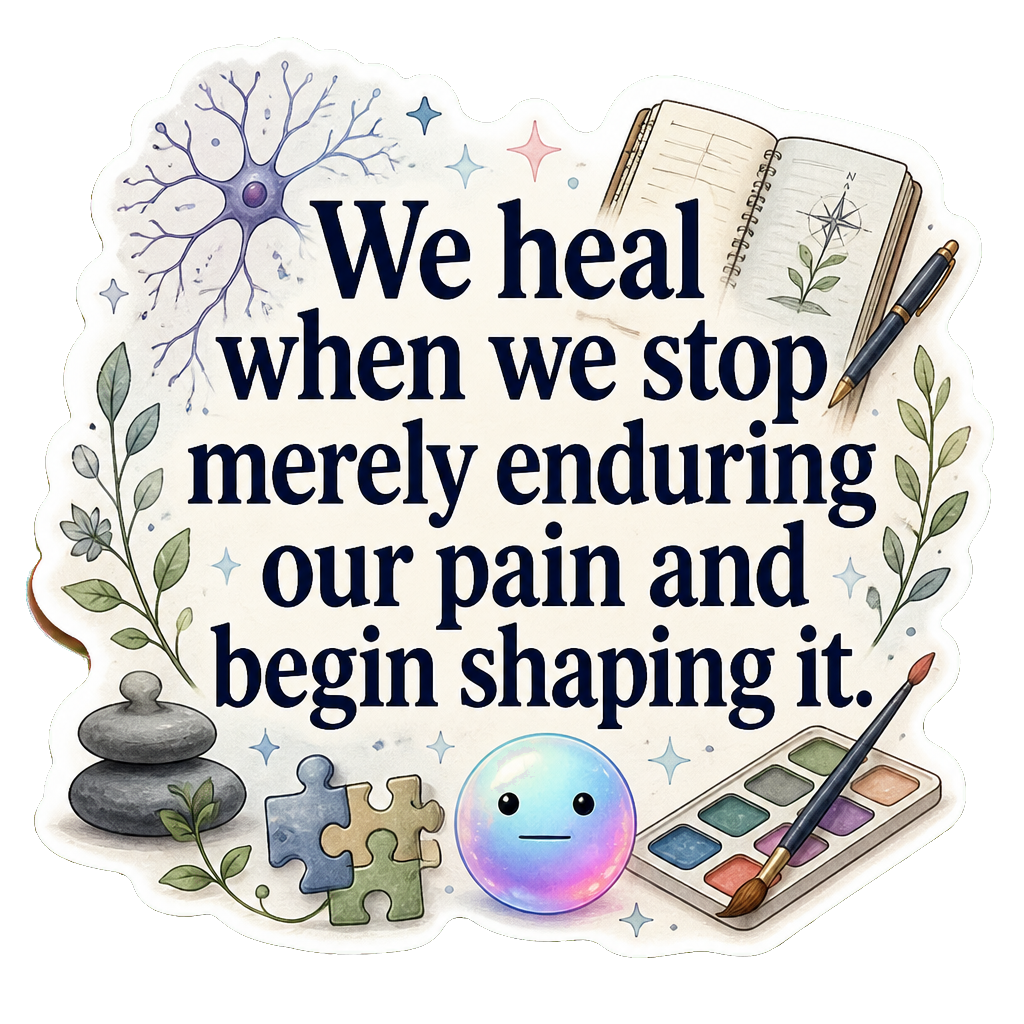 We heal when we stop merely enduring our pain and begin shaping it.