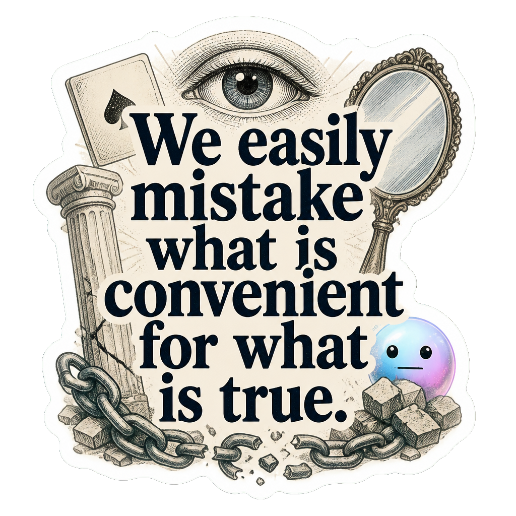We easily mistake what is convenient for what is true.