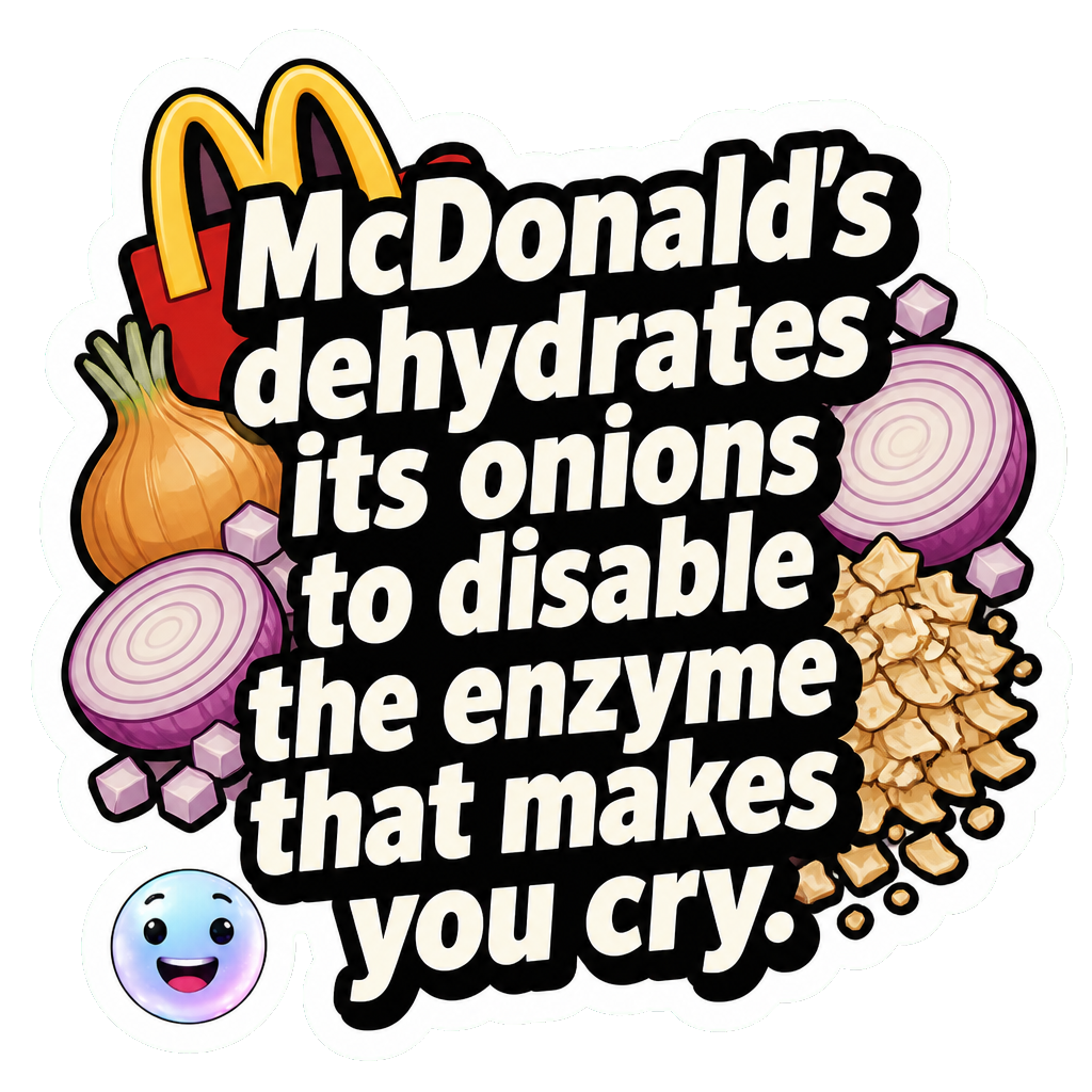McDonald's dehydrates its onions to disable the enzyme that makes you cry.