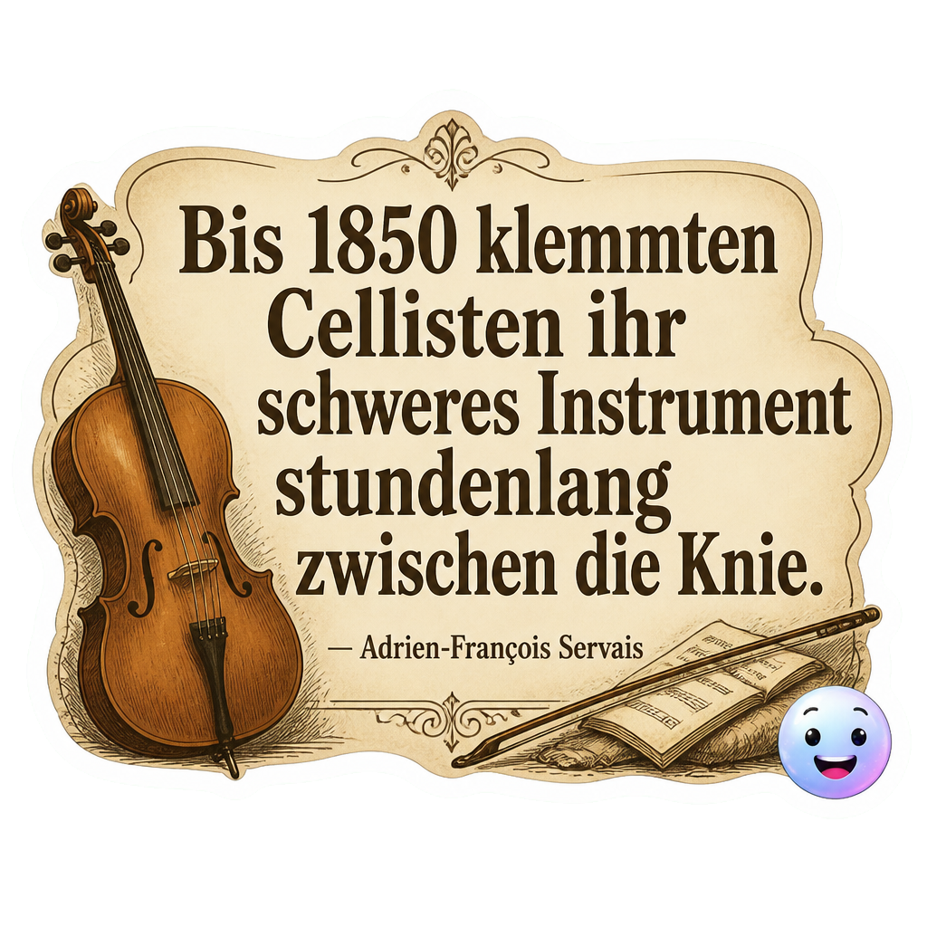 Bis 1850 klemmten Cellisten ihr schweres Instrument stundenlang zwischen die Knie.