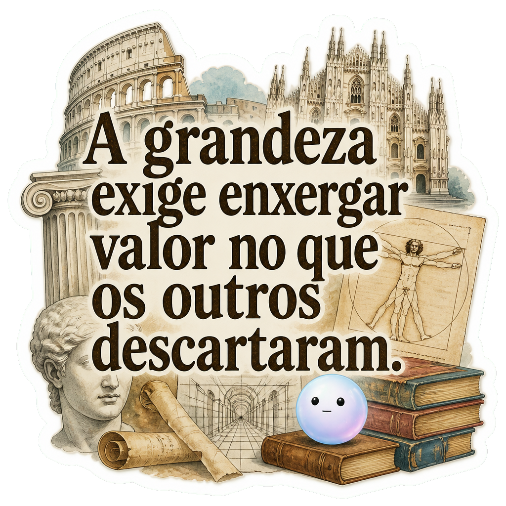 A grandeza exige enxergar valor no que os outros descartaram.