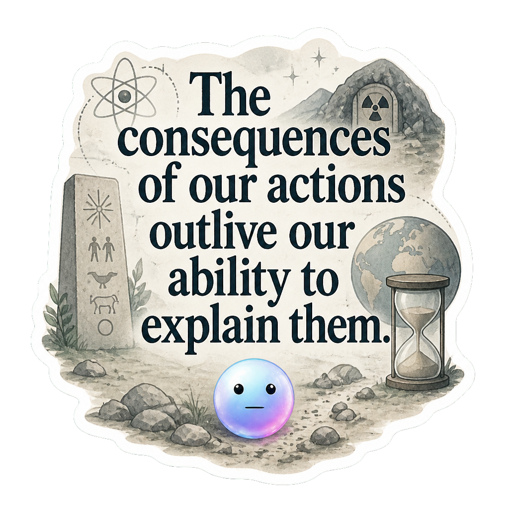 The consequences of our actions outlive our ability to explain them.
