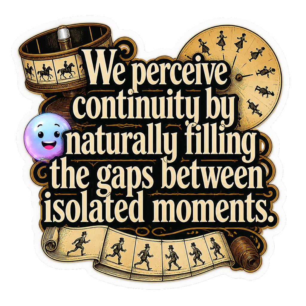 We perceive continuity by naturally filling the gaps between isolated moments.