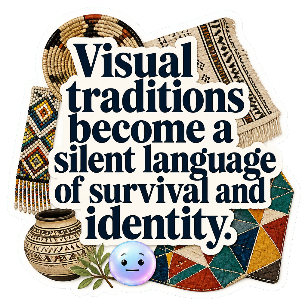 Visual traditions become a silent language of survival and identity.